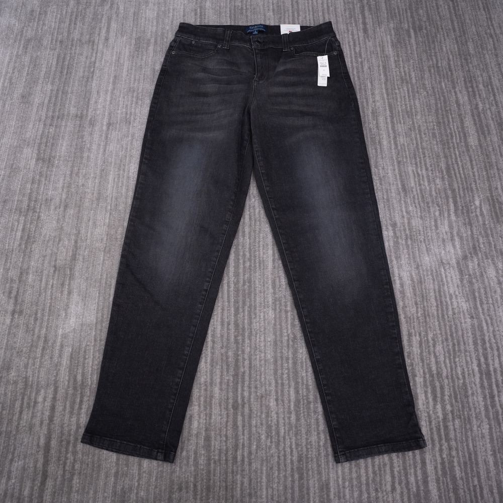 Talbots Boyfriend Jeans Womens 8 Black New Simply Flattering 5-Pocket High Rise